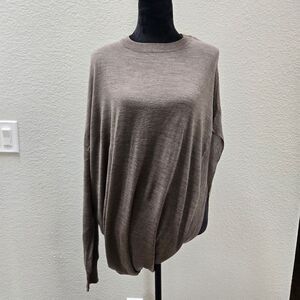 Alexander Wang Brown Long Sleeve Tunic Sweater Top Size L